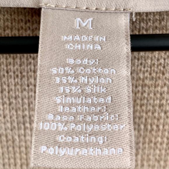 BANANA REPUBLIC NWT Color Block Brown, White & Tan Open Front Cardigan - Medium - Picture 7 of 9